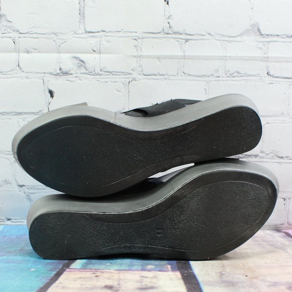 Casuccio & Scalera Black Bronze Leather Slingback Wedge Sandals Size US 9 - Picture 8 of 9